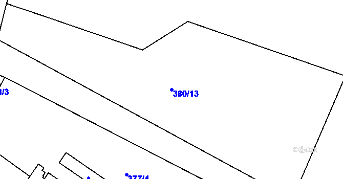 Parcela st. 380/13 v KÚ Lnáře, Katastrální mapa