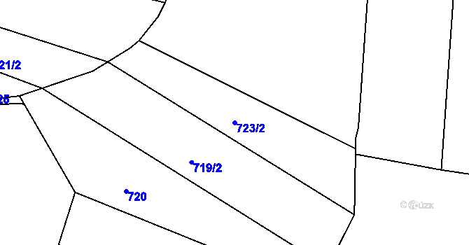 Parcela st. 723/2 v KÚ Lnáře, Katastrální mapa