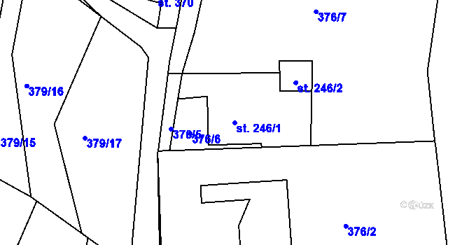 Parcela st. 246/1 v KÚ Lnáře, Katastrální mapa