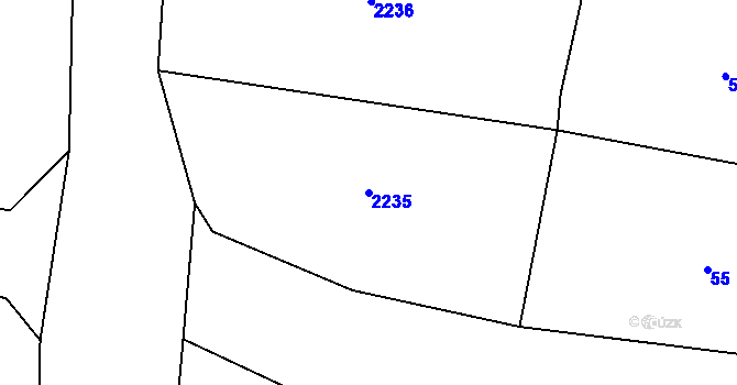 Parcela st. 2235 v KÚ Lnáře, Katastrální mapa