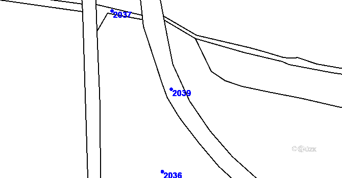 Parcela st. 2039 v KÚ Lnáře, Katastrální mapa