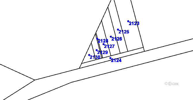Parcela st. 2129 v KÚ Lnáře, Katastrální mapa