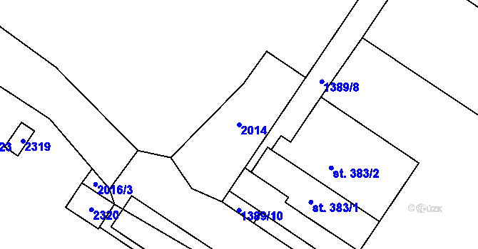 Parcela st. 2014 v KÚ Lnáře, Katastrální mapa