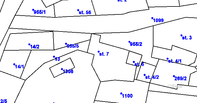 Parcela st. 7 v KÚ Zahorčice u Lnář, Katastrální mapa