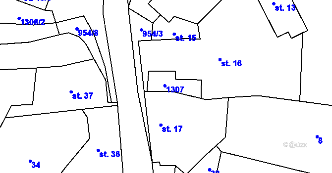 Parcela st. 14 v KÚ Zahorčice u Lnář, Katastrální mapa