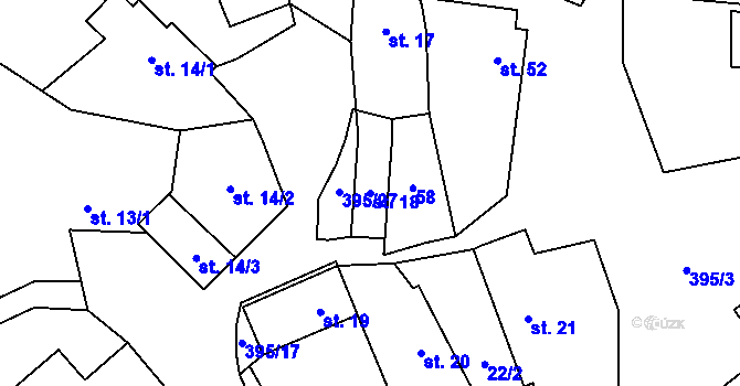 Parcela st. 18 v KÚ Lobeč u Mšena, Katastrální mapa