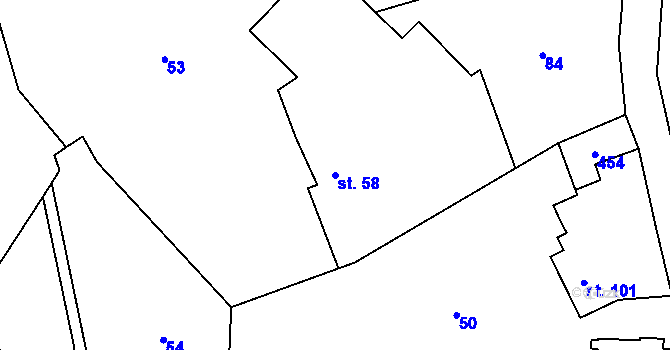 Parcela st. 58 v KÚ Lobeč u Mšena, Katastrální mapa