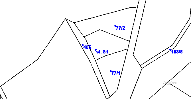 Parcela st. 81 v KÚ Lobeč u Mšena, Katastrální mapa