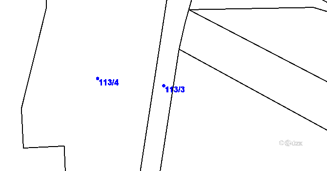 Parcela st. 113/3 v KÚ Lobeč u Mšena, Katastrální mapa