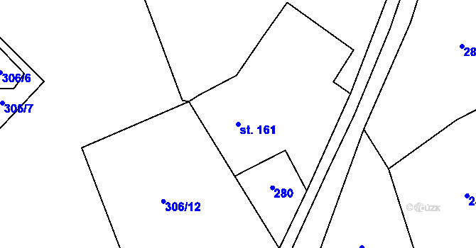 Parcela st. 161 v KÚ Lobendava, Katastrální mapa