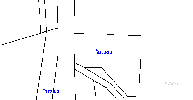 Parcela st. 323 v KÚ Lobendava, Katastrální mapa