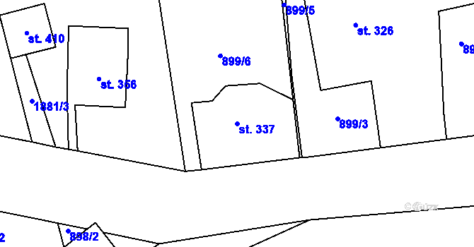 Parcela st. 337 v KÚ Lobendava, Katastrální mapa
