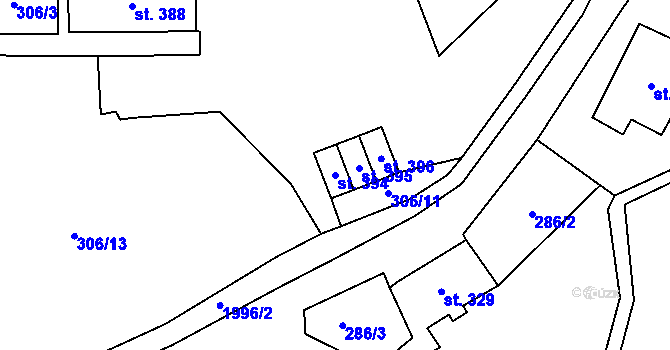 Parcela st. 394 v KÚ Lobendava, Katastrální mapa
