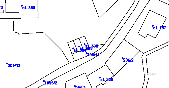 Parcela st. 396 v KÚ Lobendava, Katastrální mapa
