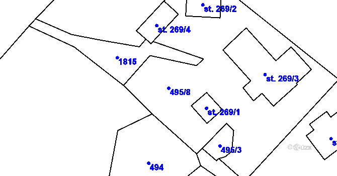 Parcela st. 495/8 v KÚ Lobendava, Katastrální mapa