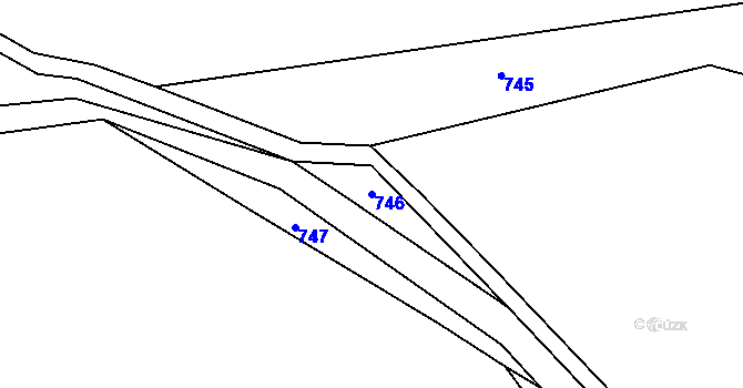 Parcela st. 746 v KÚ Lobendava, Katastrální mapa