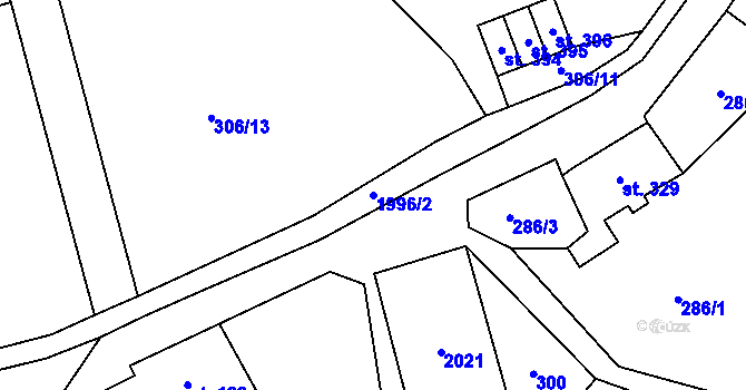 Parcela st. 1996/2 v KÚ Lobendava, Katastrální mapa