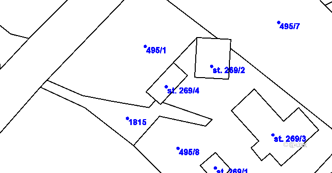 Parcela st. 269/4 v KÚ Lobendava, Katastrální mapa