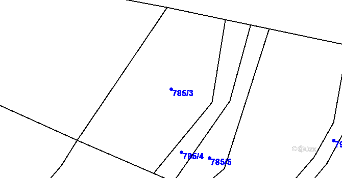 Parcela st. 785/3 v KÚ Lobendava, Katastrální mapa