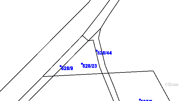 Parcela st. 528/44 v KÚ Lobodice, Katastrální mapa