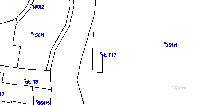 Parcela st. 717 v KÚ Lobodice, Katastrální mapa