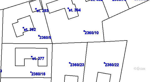 Parcela st. 2360/34 v KÚ Ločenice, Katastrální mapa