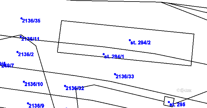 Parcela st. 294/1 v KÚ Ločenice, Katastrální mapa