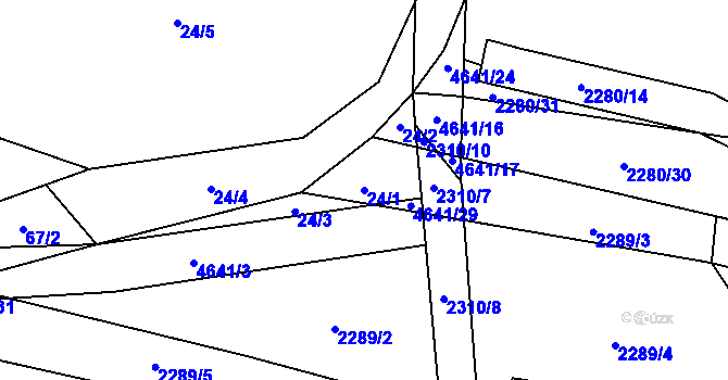 Parcela st. 24/1 v KÚ Ločenice, Katastrální mapa