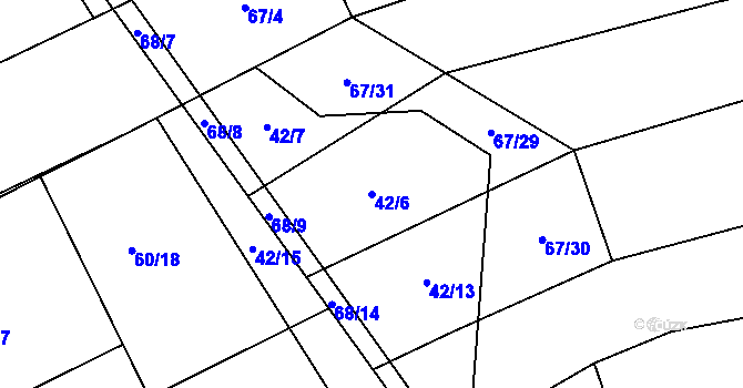 Parcela st. 42/6 v KÚ Ločenice, Katastrální mapa