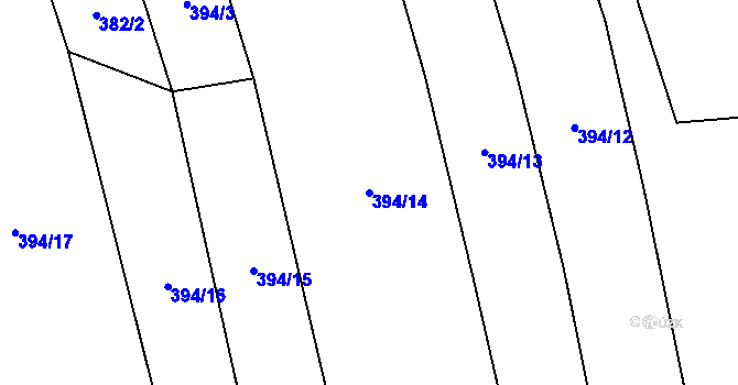 Parcela st. 394/14 v KÚ Ločenice, Katastrální mapa