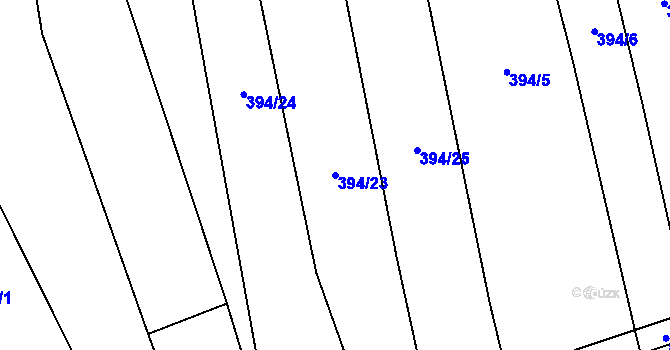 Parcela st. 394/23 v KÚ Ločenice, Katastrální mapa
