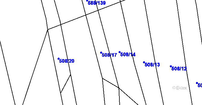 Parcela st. 508/17 v KÚ Ločenice, Katastrální mapa