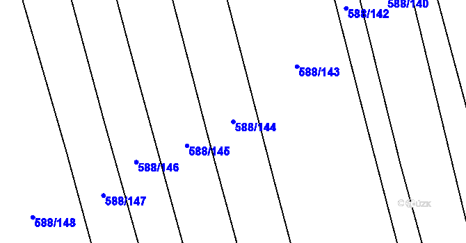 Parcela st. 588/144 v KÚ Ločenice, Katastrální mapa