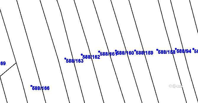 Parcela st. 588/161 v KÚ Ločenice, Katastrální mapa