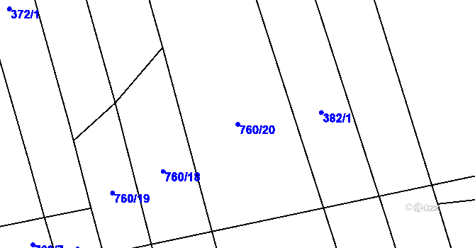 Parcela st. 760/20 v KÚ Ločenice, Katastrální mapa