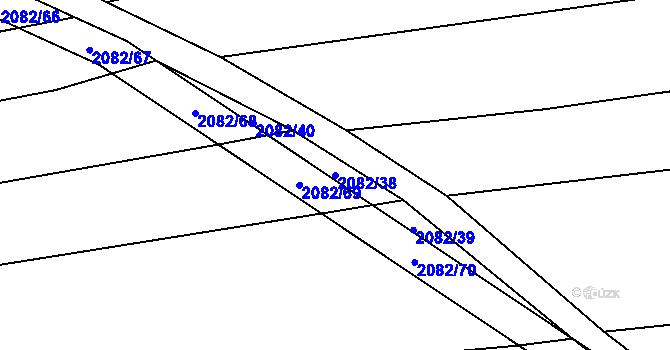 Parcela st. 2082/38 v KÚ Ločenice, Katastrální mapa