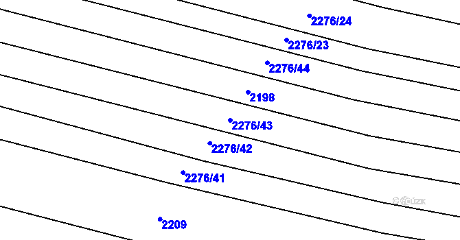 Parcela st. 2276/43 v KÚ Ločenice, Katastrální mapa