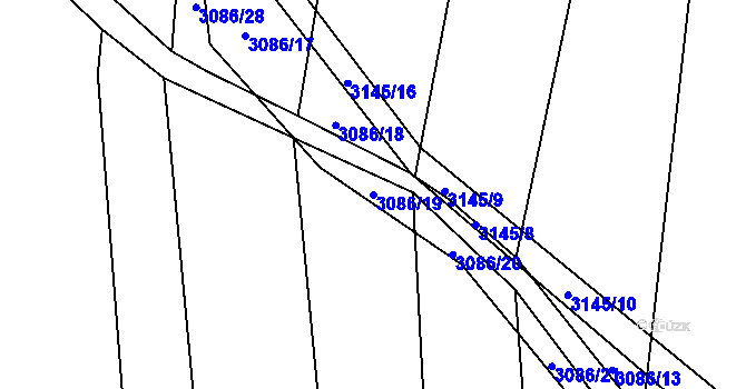 Parcela st. 3086/19 v KÚ Ločenice, Katastrální mapa