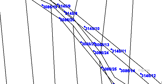 Parcela st. 3086/21 v KÚ Ločenice, Katastrální mapa