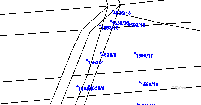 Parcela st. 4636/5 v KÚ Ločenice, Katastrální mapa