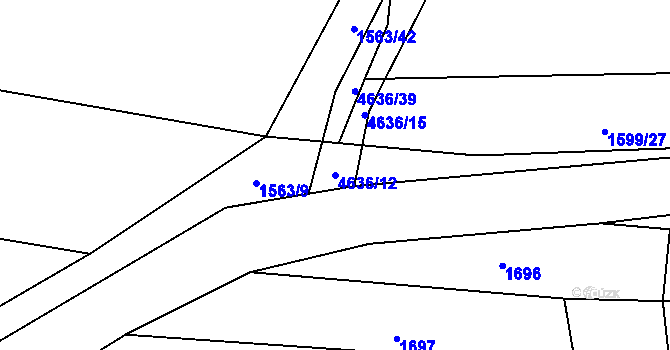Parcela st. 4636/12 v KÚ Ločenice, Katastrální mapa