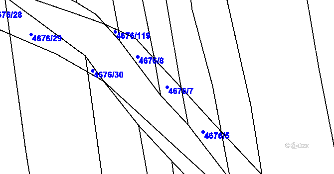 Parcela st. 4676/7 v KÚ Ločenice, Katastrální mapa