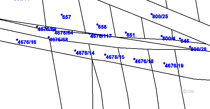 Parcela st. 4676/15 v KÚ Ločenice, Katastrální mapa