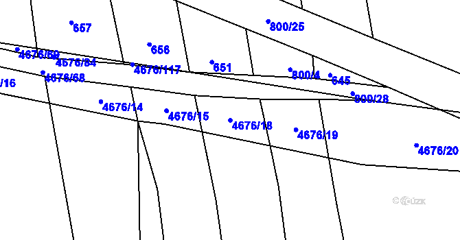 Parcela st. 4676/18 v KÚ Ločenice, Katastrální mapa