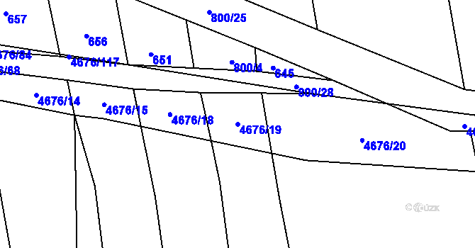 Parcela st. 4676/19 v KÚ Ločenice, Katastrální mapa