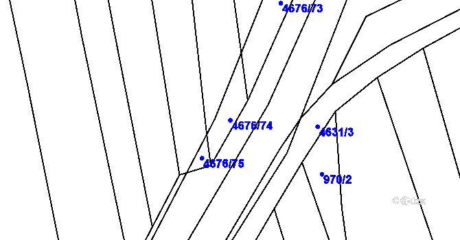Parcela st. 4676/74 v KÚ Ločenice, Katastrální mapa