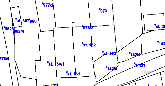 Parcela st. 162 v KÚ Ločenice, Katastrální mapa