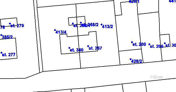 Parcela st. 267 v KÚ Ločenice, Katastrální mapa