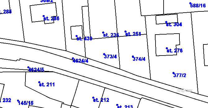 Parcela st. 373/4 v KÚ Ločenice, Katastrální mapa