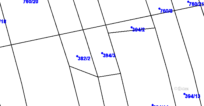 Parcela st. 394/3 v KÚ Ločenice, Katastrální mapa
